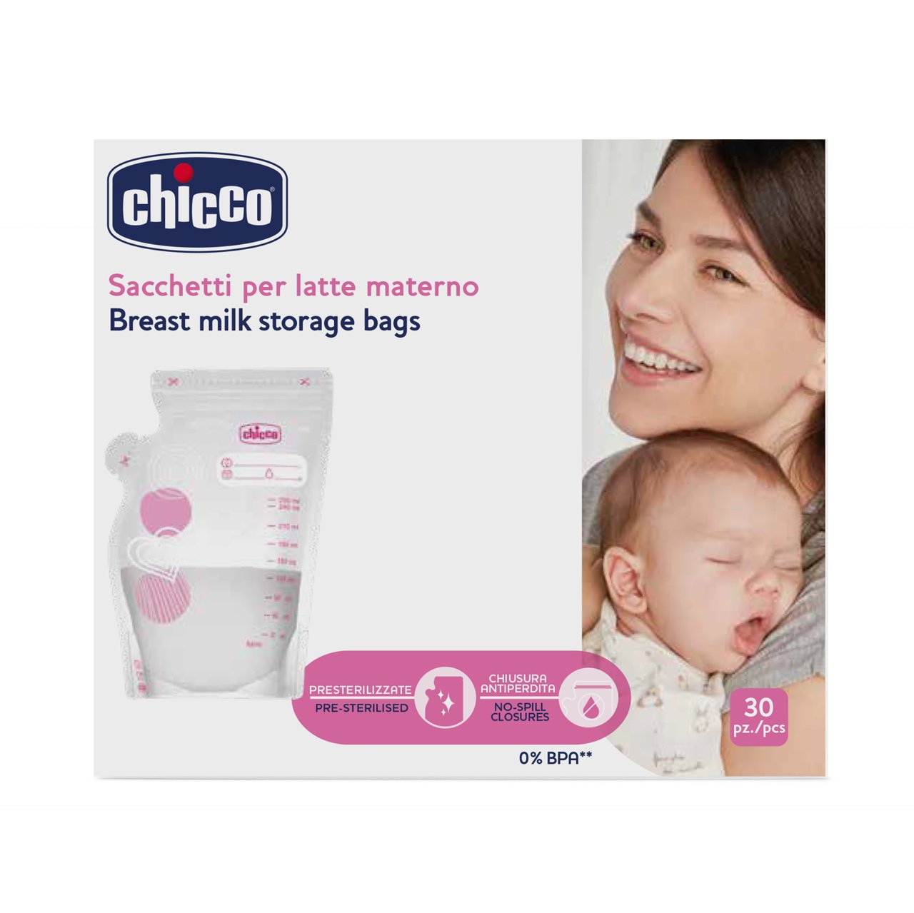 Sacchetto per latte materno - 30 pz