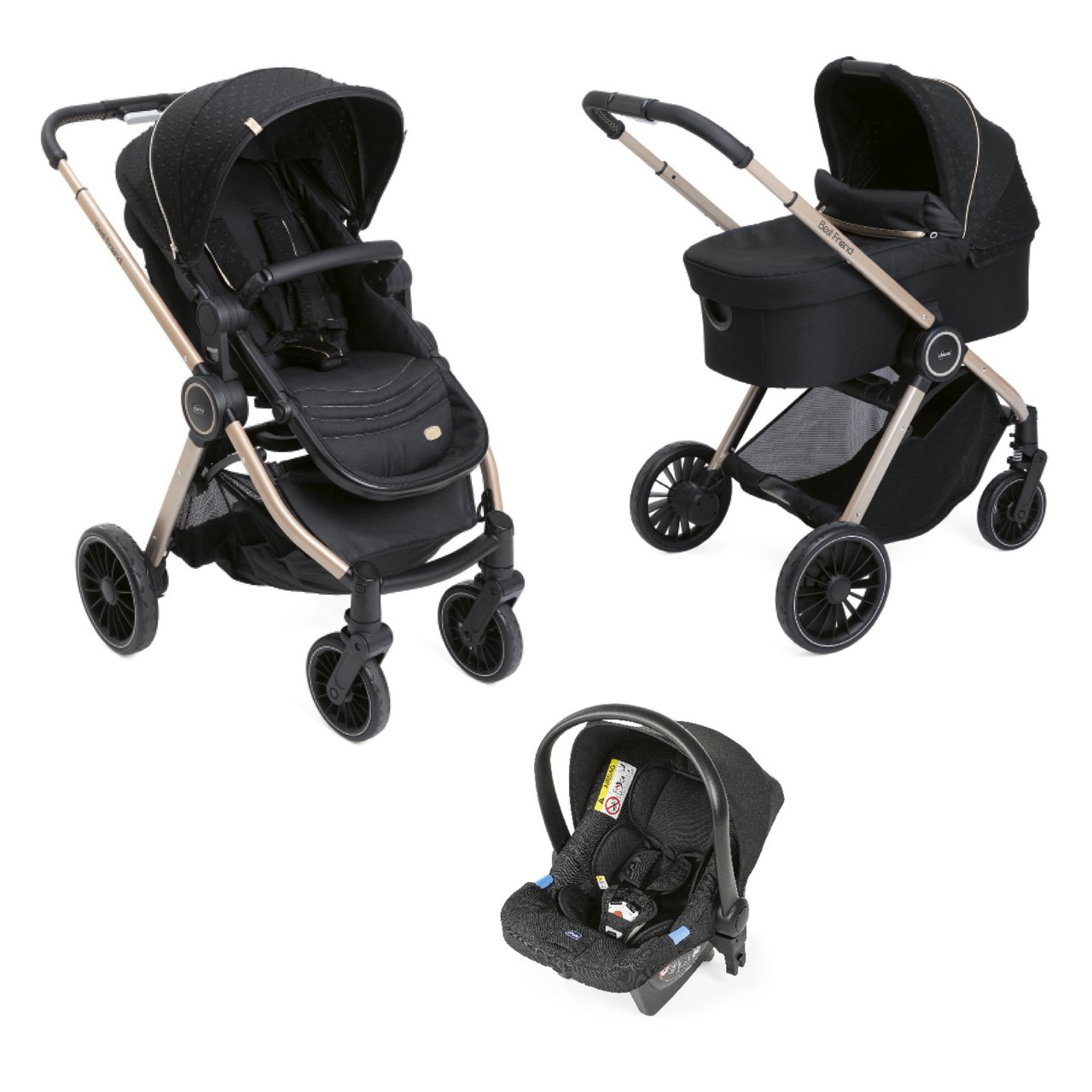 Cochecito Trío Best Friend Pro Black Re Lux Chicco - 0