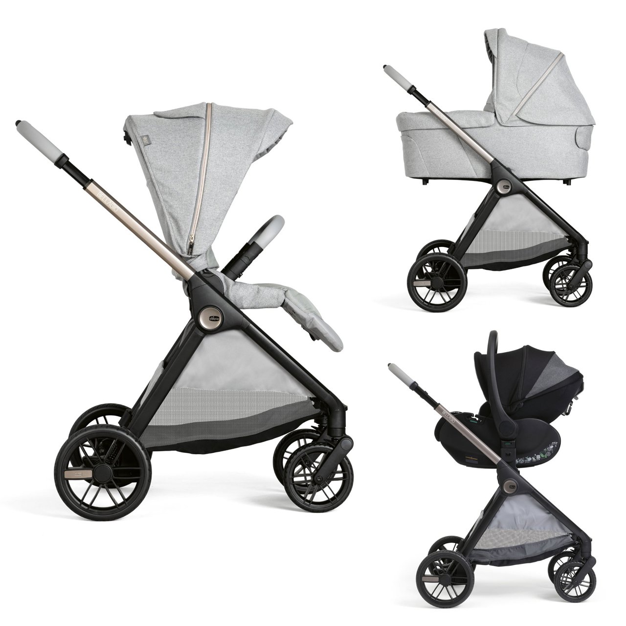 Trio Bellagio c/ alcofa flexi e First Seat Recline Chicco - 0