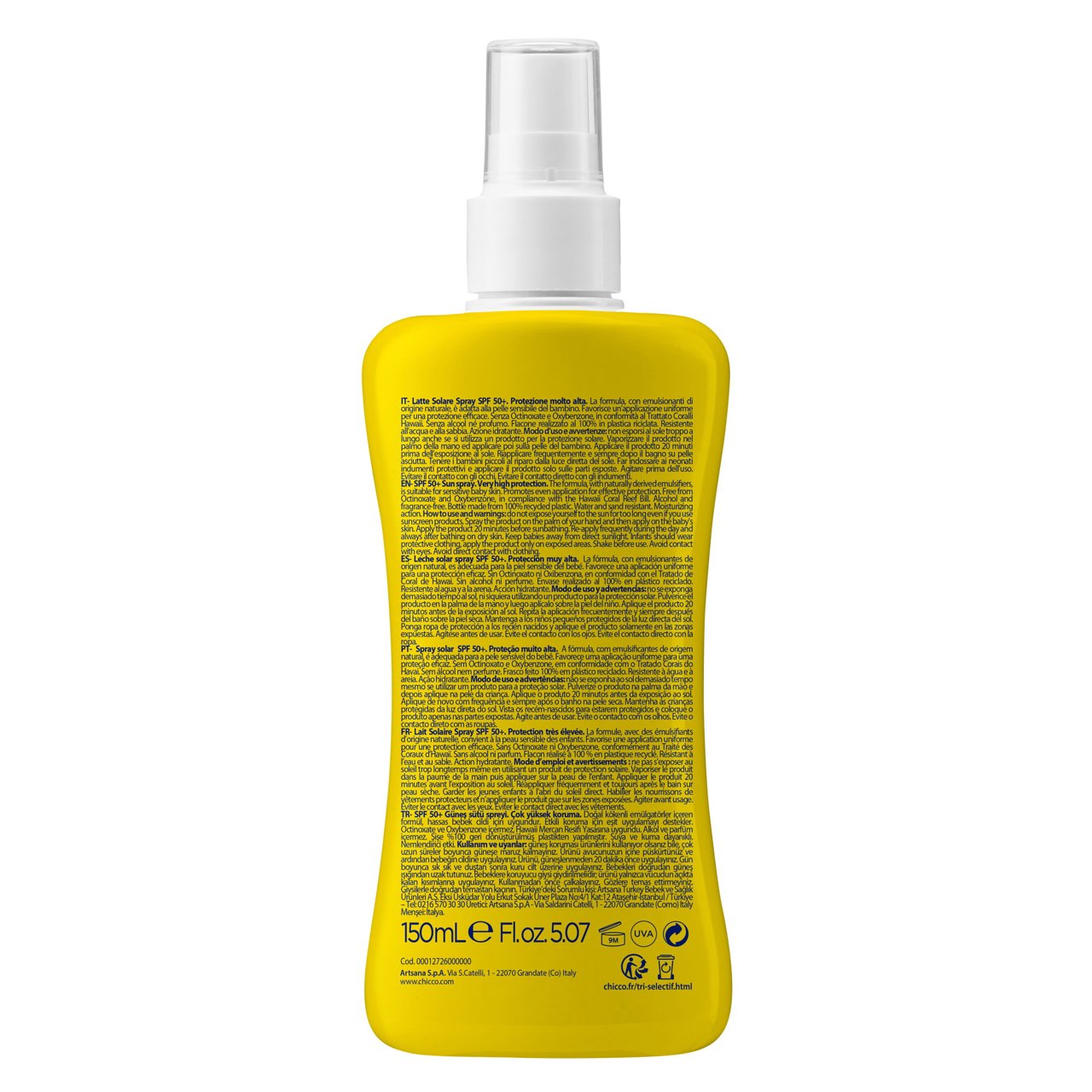 SPF 50+ Latte Solare Spray. Protezione molto alta. Chicco - 8