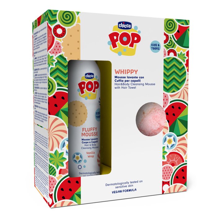 WHIPPY GIFT SET -  MOUSSE LAVANTE CORPO E CAPELLI 200ML CON CUFFIA 