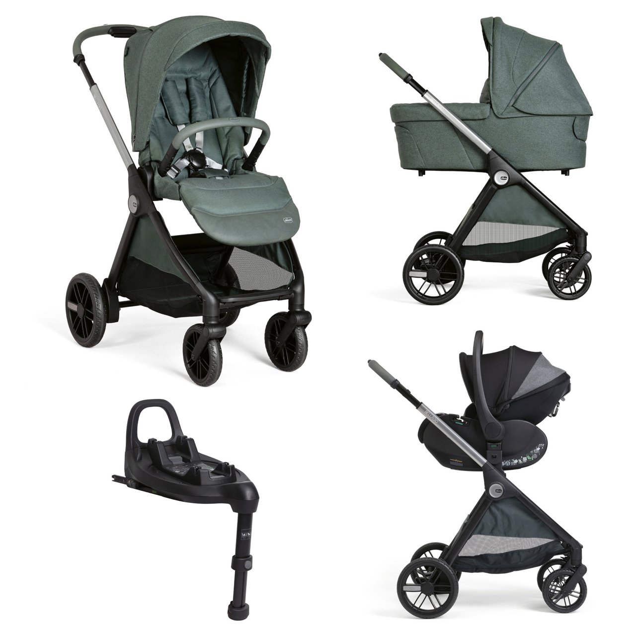 Trio Bellagio - First Seat Recline avec Base Chicco - 0