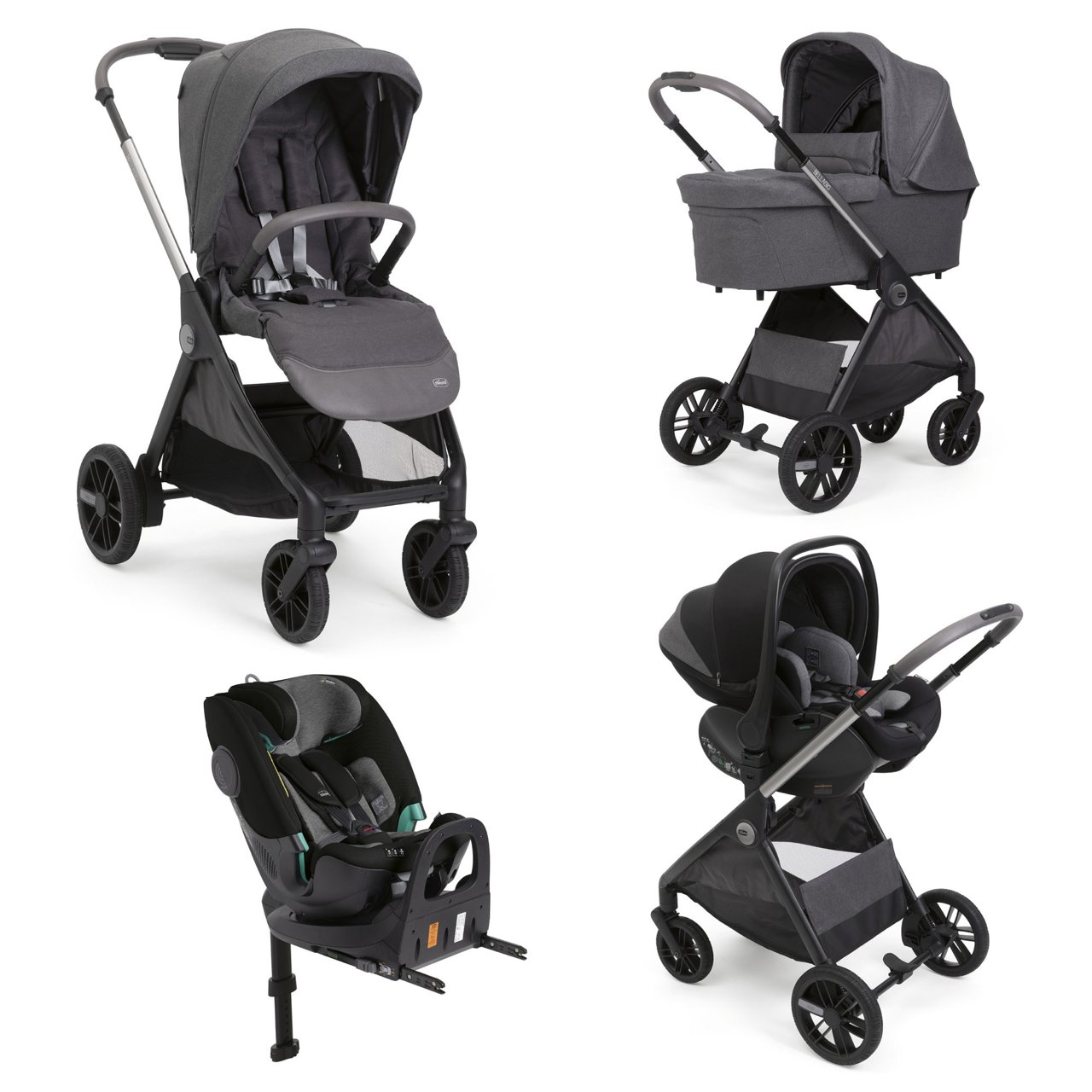 Solution Compl&egrave;te Bellagio 2 - First-seat Recline I-size et Fullseat 360 avec base Chicco - 0