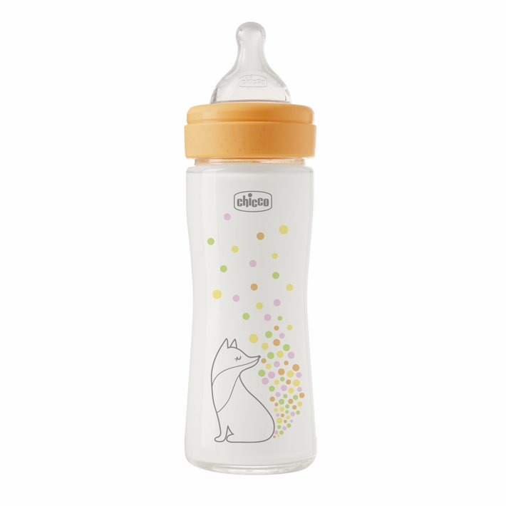 Babyfläschchen PERFECT EASY Glas, 240 ml, 0M+, langsamer Fluss