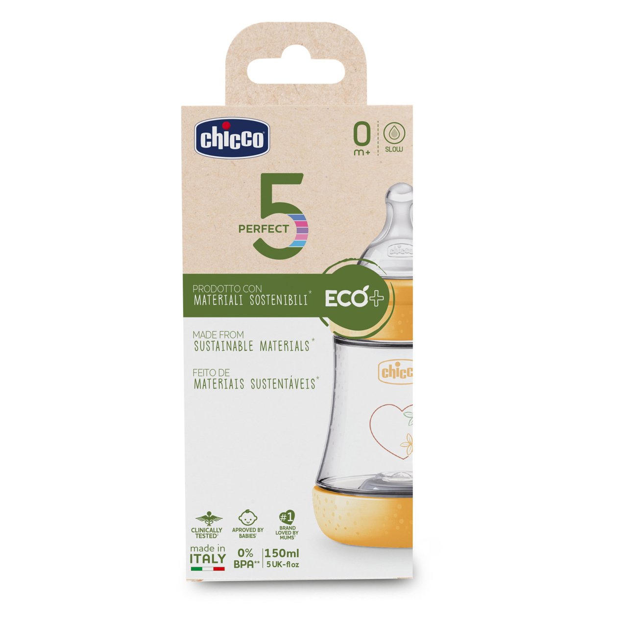 PERFECT 5 ECO+ Biberon da 300 ml - Flusso Lento image number 2