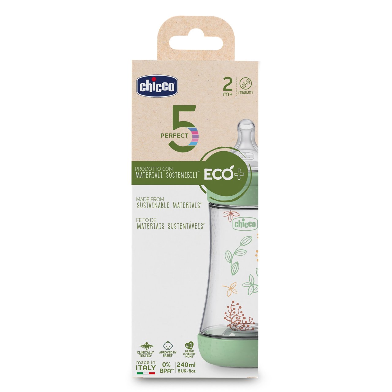  PERFECT 5 ECO+ Biberon da 240ml - Flusso Medio image number 2