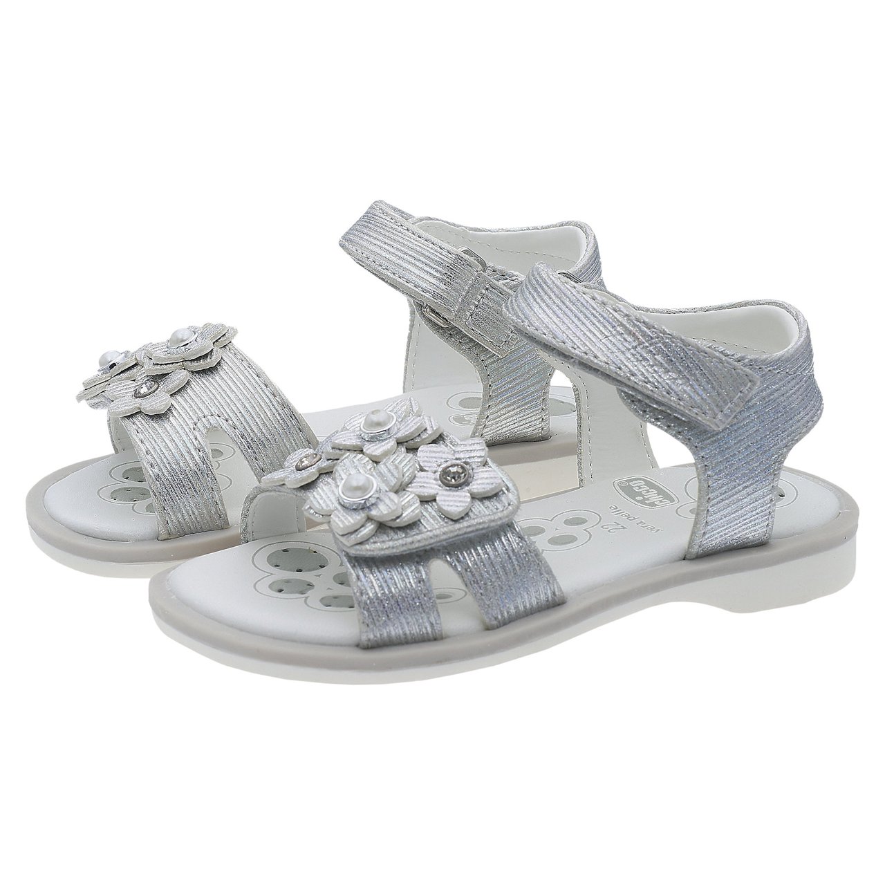 Sandalias Cetra con flores gris niña Chicco - 4