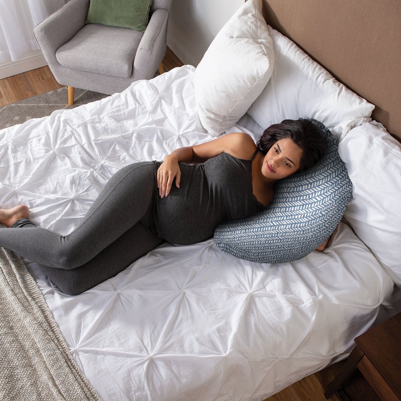 Almofada de gravidez Boppy Total Body Ajustavel - Glacier Chicco - 5