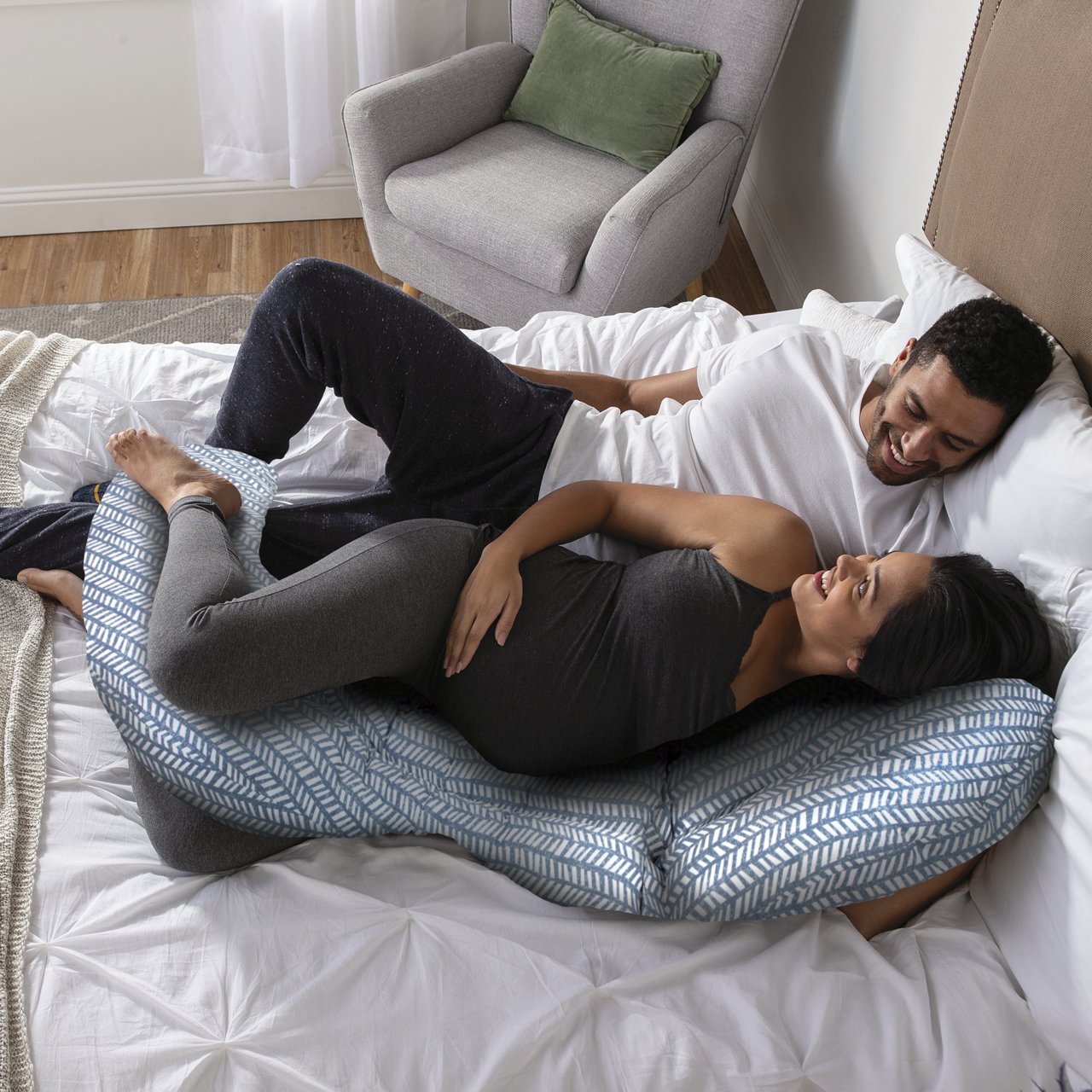 Almofada de gravidez Boppy Total Body Ajustavel - Glacier Chicco - 9