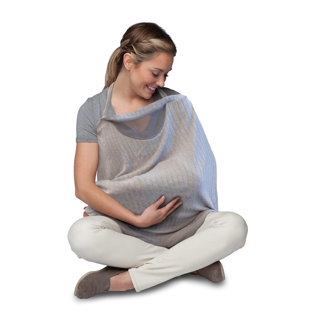 Tablier d'allaitement en tissu d'allaitement avec poches - Écharpe douce et  respirante - Tissu d'allaitement pour les déplacements, Noir