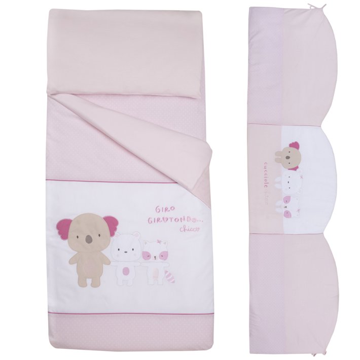 Ensemble couette, tour de lit, drap et taie d'oreiller pour elle