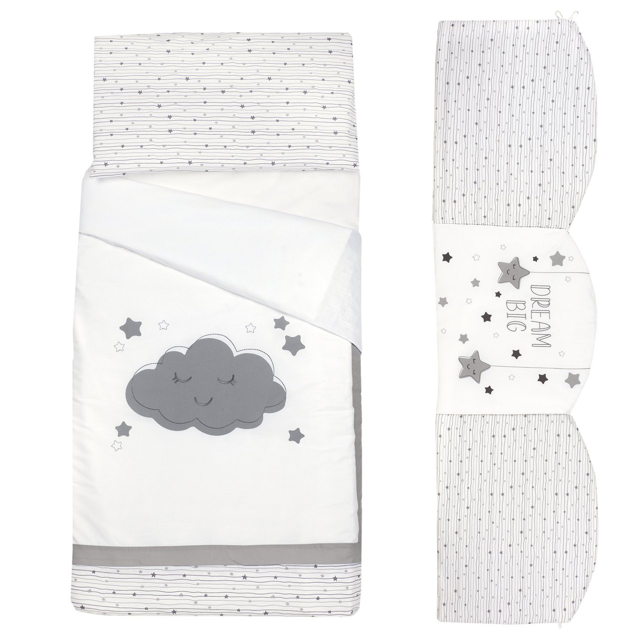 Set piumino, paracolpi, lenzuola e federa con stelline null - 0