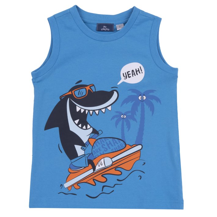 Camiseta sin mangas tiburón azul