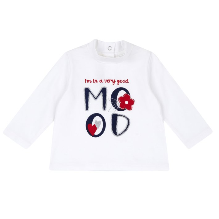 T-shirt manga comprida com gola alta