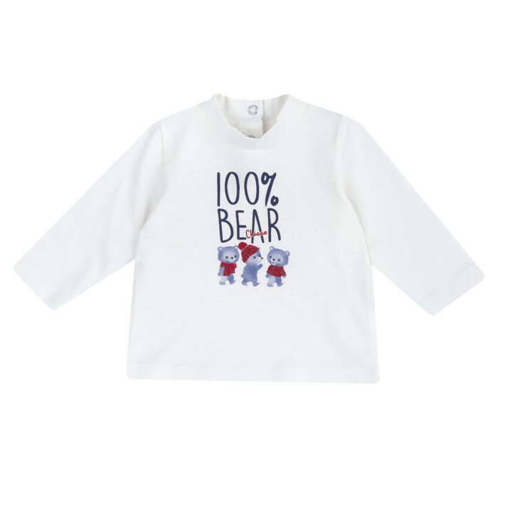T-shirt manga comprida com gola alta