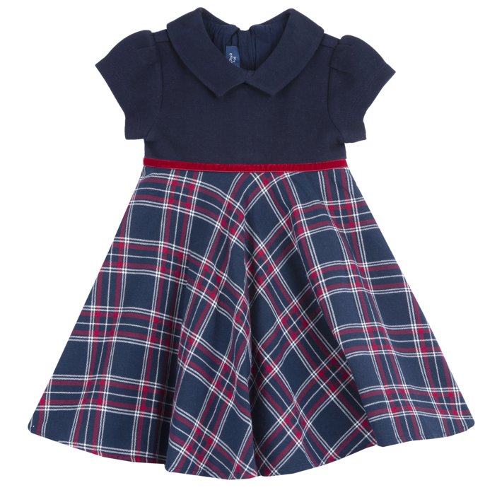 Vestido de manga curta e com gola