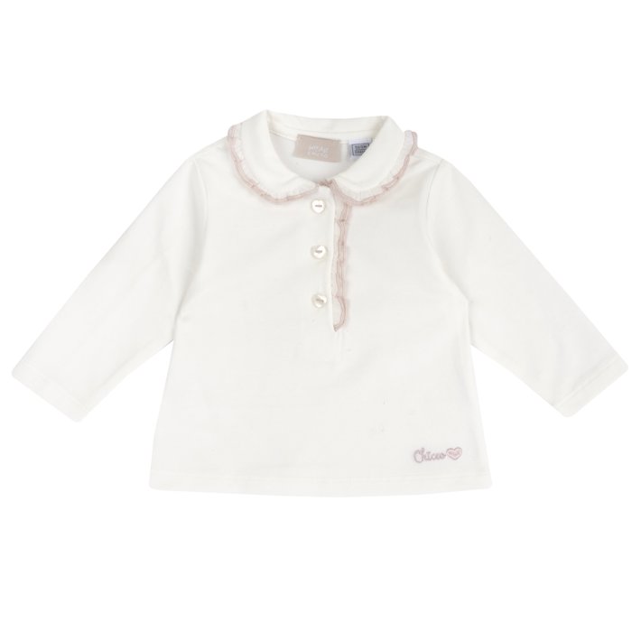 Polo de manga comprida com bordado