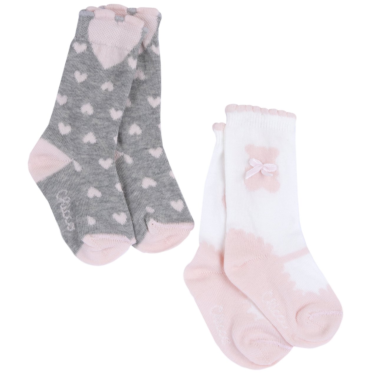 Lot de deux paires de chaussettes hauteur genoux Jacquard Chicco - 0