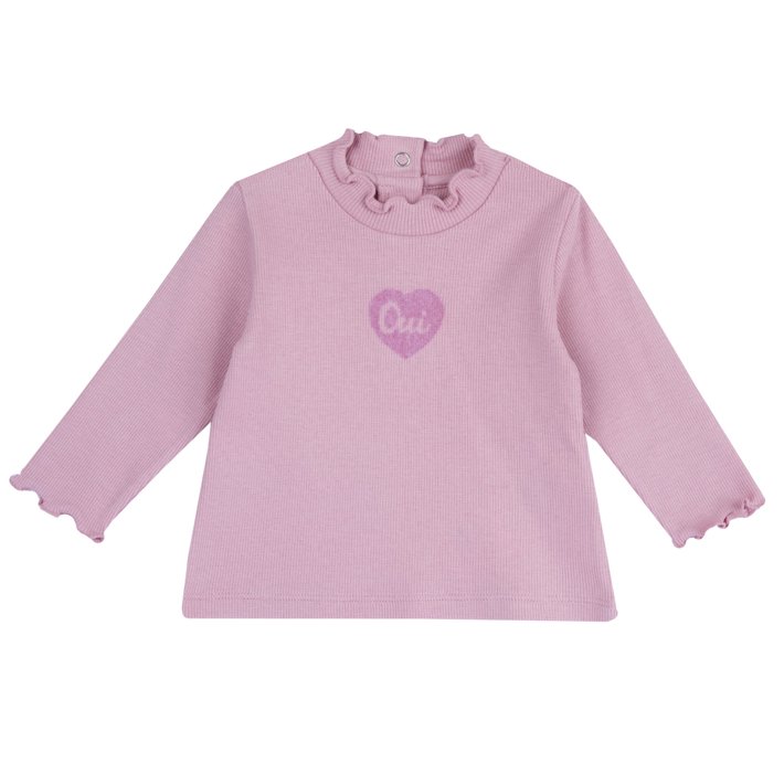 T-shirt manga comprida com gola alta