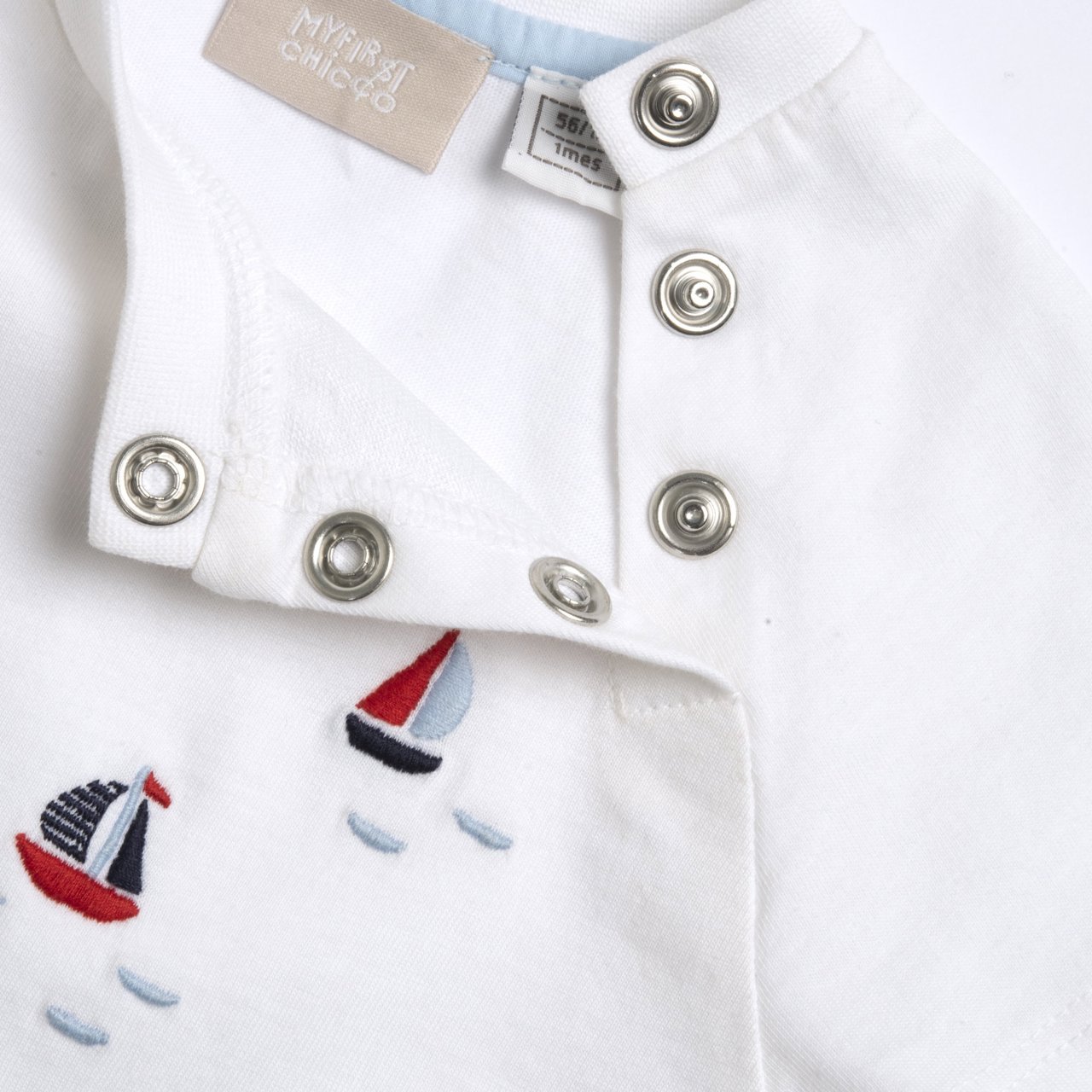 Maglietta Bambino Chicco Cotone - Maniche Corte, Tasca Rigata, Taglie 12M-12Anni - Foto 2