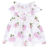 Kız Bebek Papatya Desenli Kısa Kollu Elbise