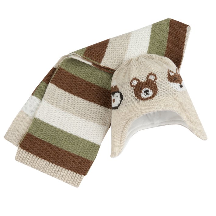 Conjunto de gorro e cachecol