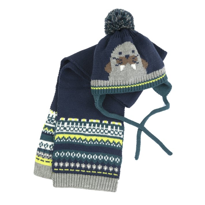 Conjunto de gorro e cachecol