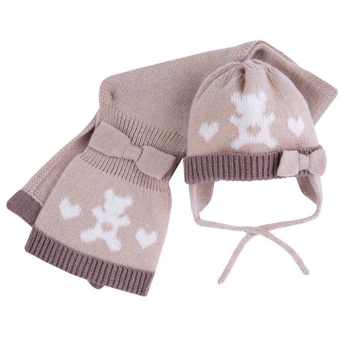 Conjunto de gorro e cachecol