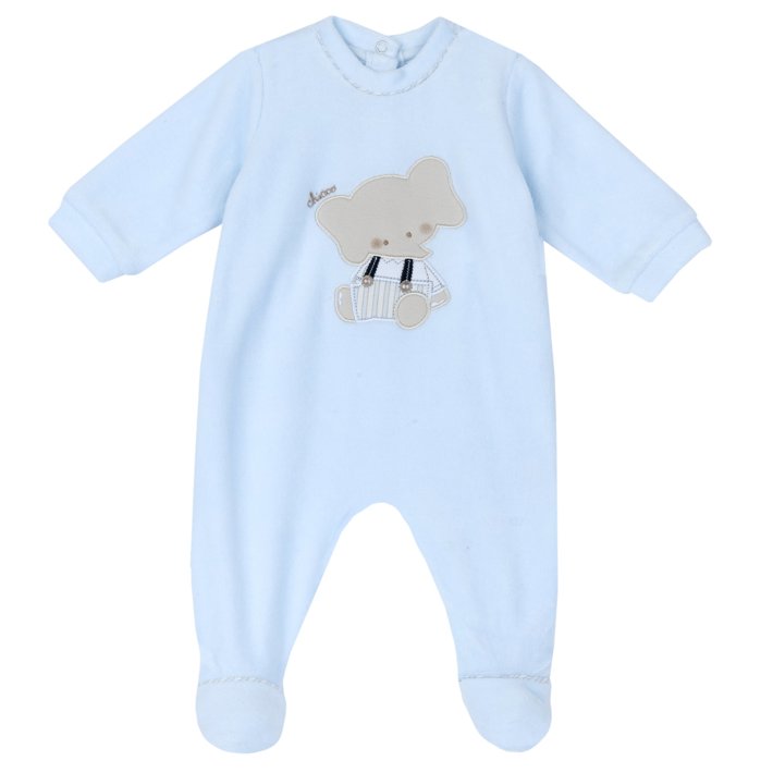 Babygrow de gola redonda e abertura nas costas