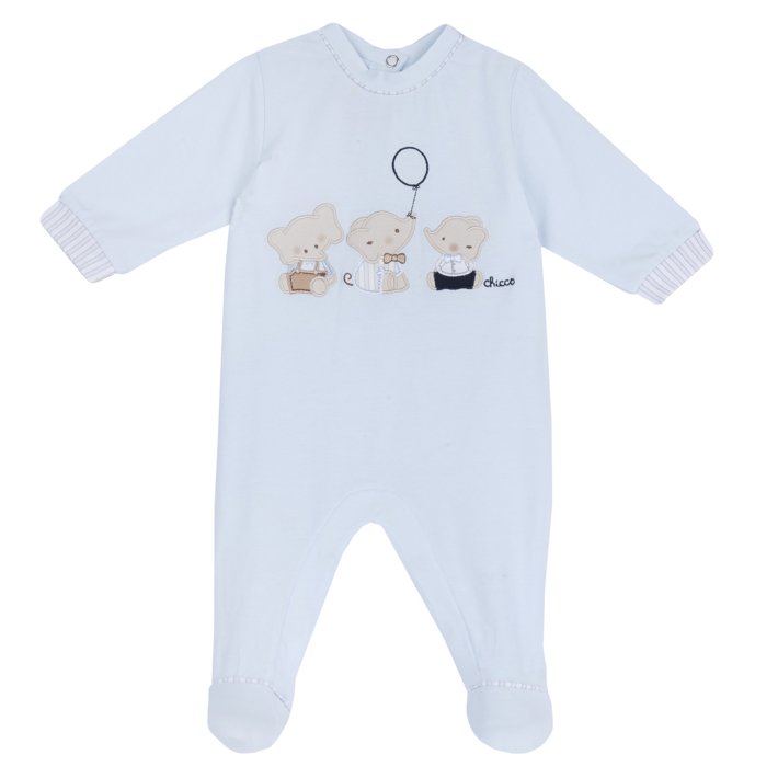 Babygrow com gola redonda e abertura na perna