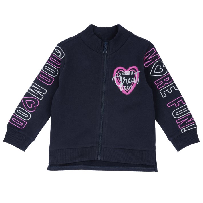 Sudadera con corazón y cremallera
