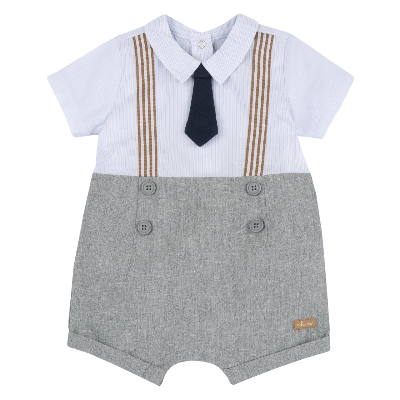 Pagliaccetto corto con cravatta - Main Image