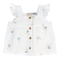 Kız Bebek Kolları Fırfırlı Kısa Kollu Gömlek