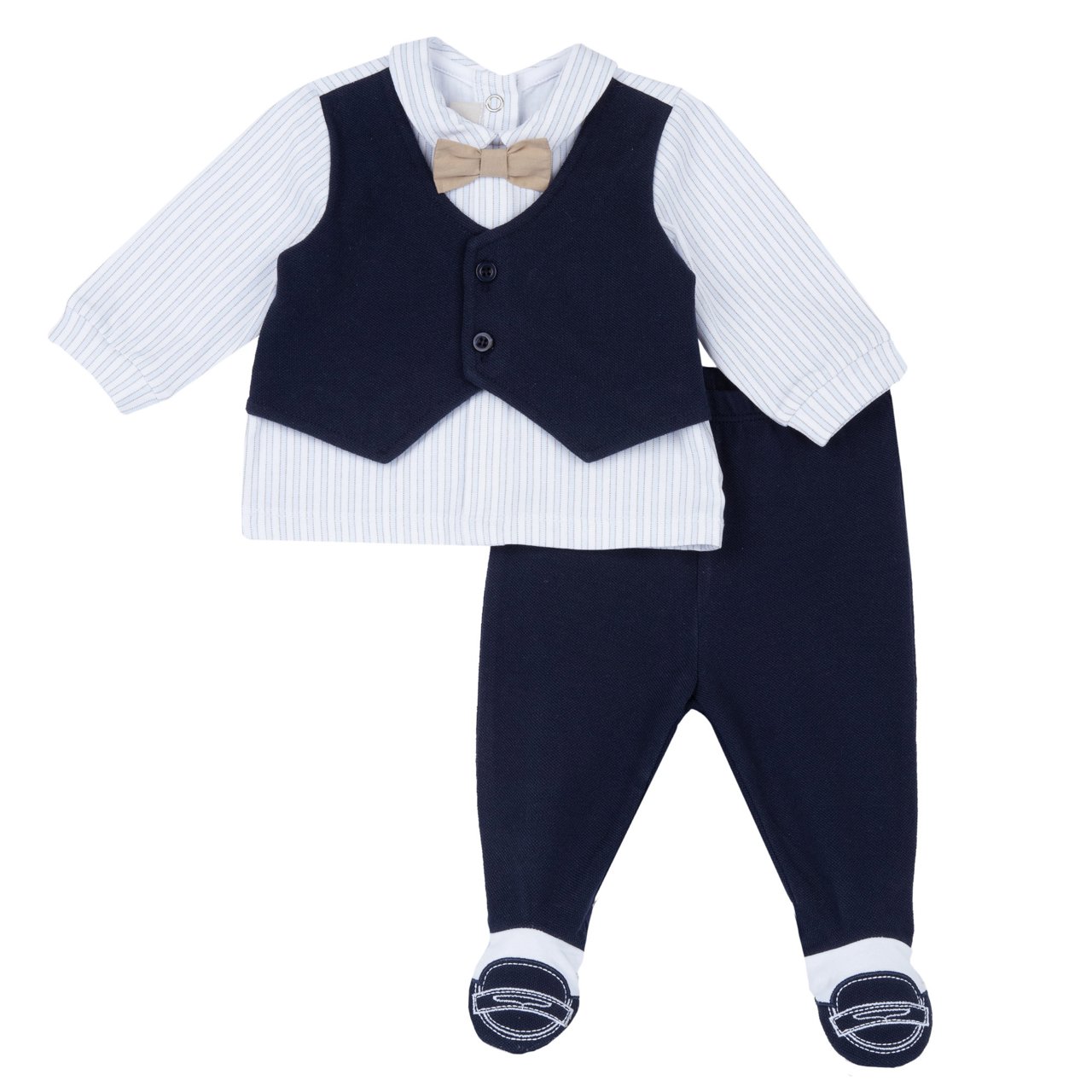 Completo maglia e pantaloni con piedini Chicco - 0