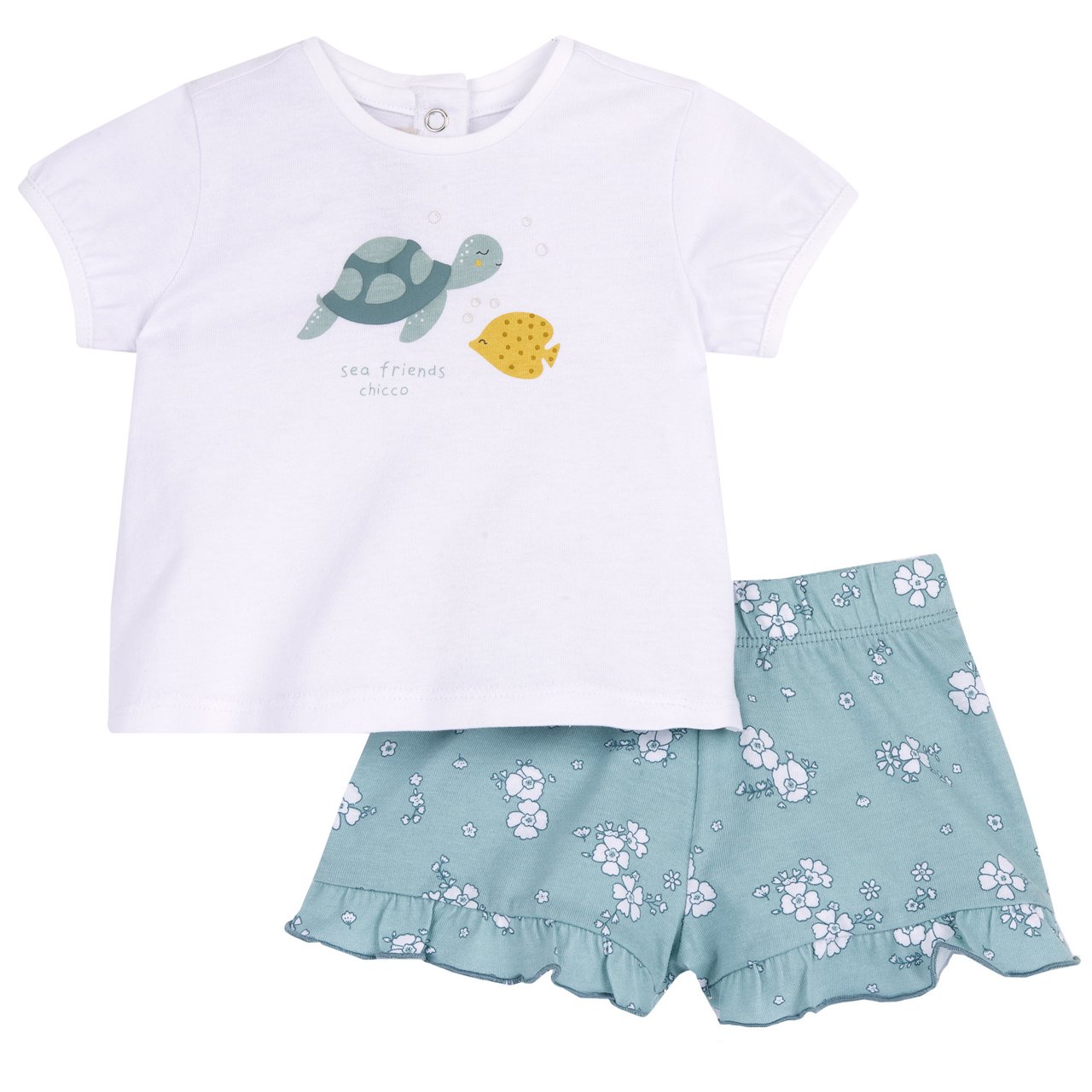 Completo Bambina Chicco - T-Shirt Manica Corta E Pantaloncino | Cotone Elastan Comodo E Lavabile - Foto 8