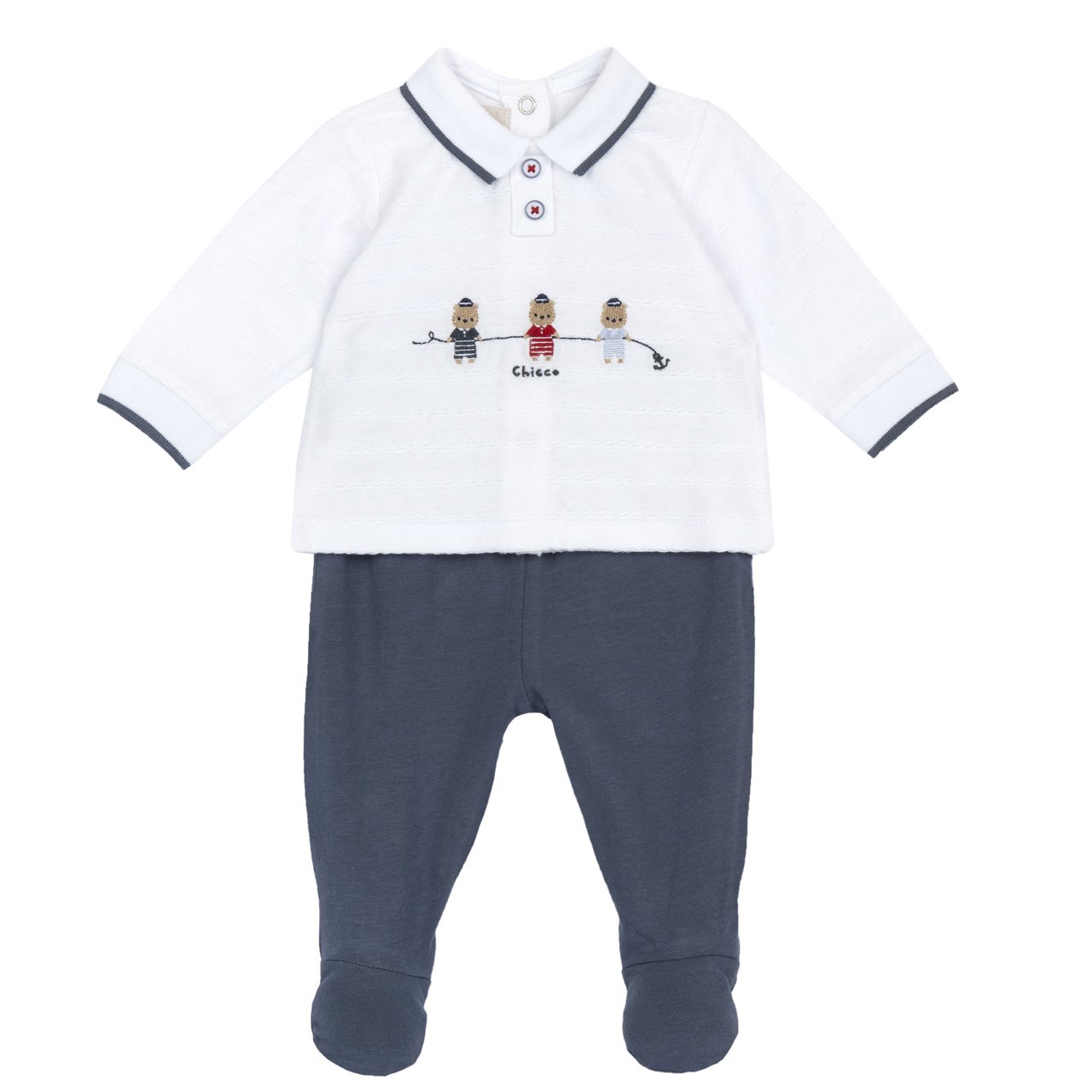 Completo maglia e pantaloni con piedini Chicco - 0