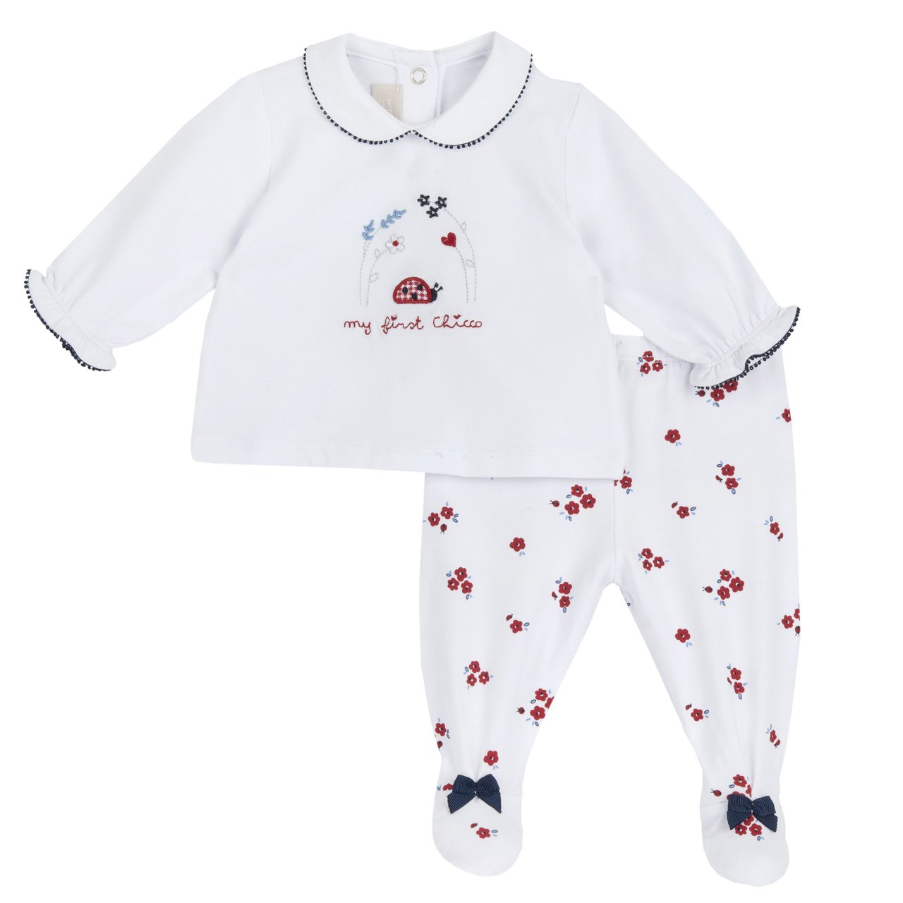 Completo maglia e pantaloni con piedini Chicco - 0