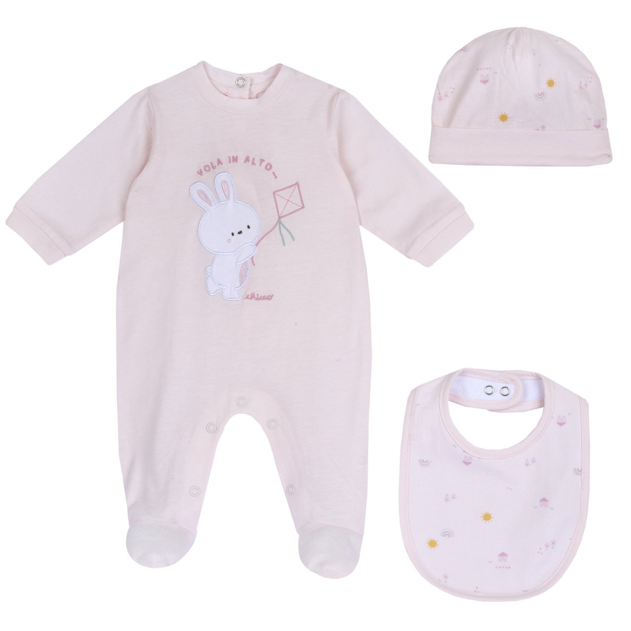 Cadeauset met onesie, muts en slabbetje Chicco - 0