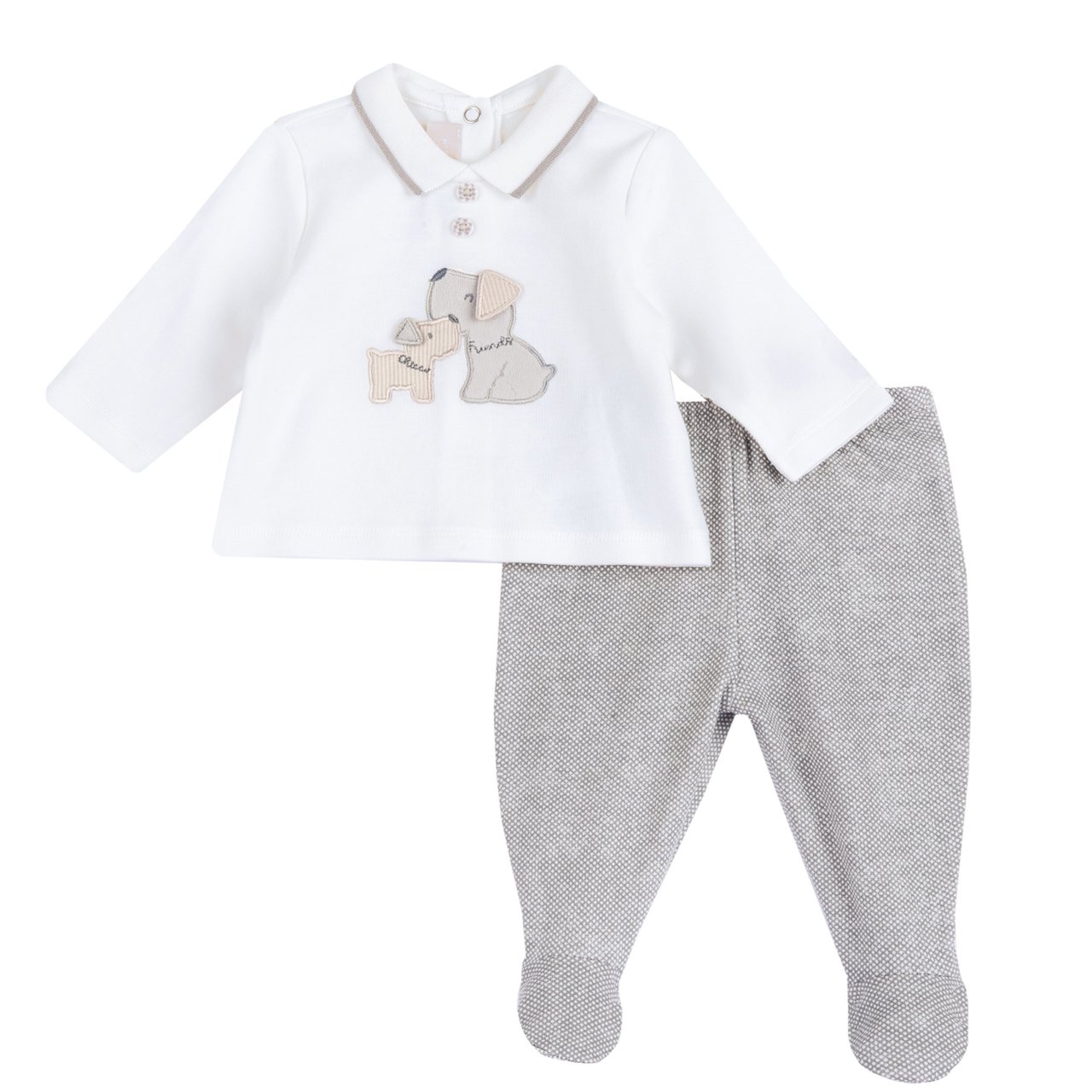 Completo maglia e pantaloni con piedini Chicco - 0