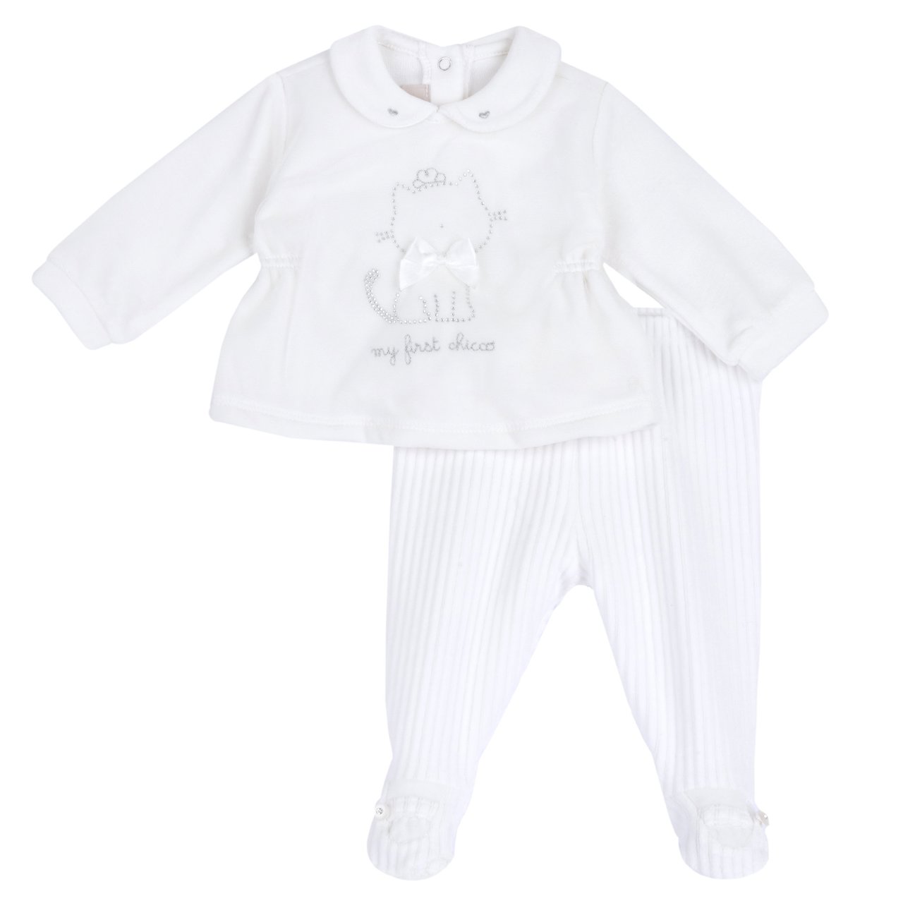 Completo maglia e pantaloni con piedini Chicco - 0