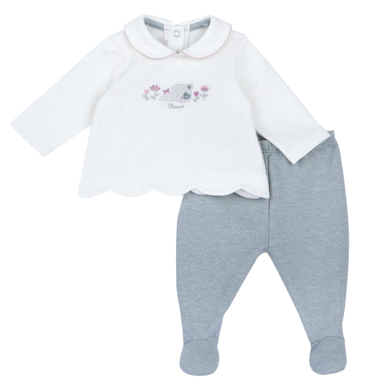 Completo maglia e pantaloni con piedini Chicco - 0