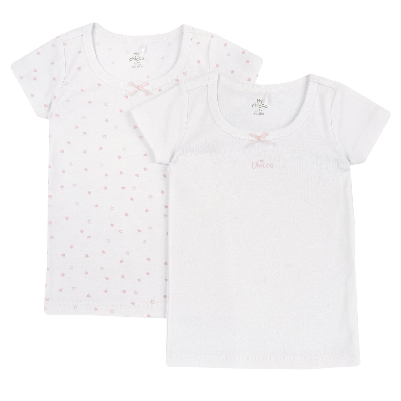 Set magliette intime con manica corta e fiocchetto Chicco - 0