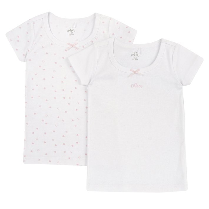 Set magliette intime con manica corta e fiocchetto