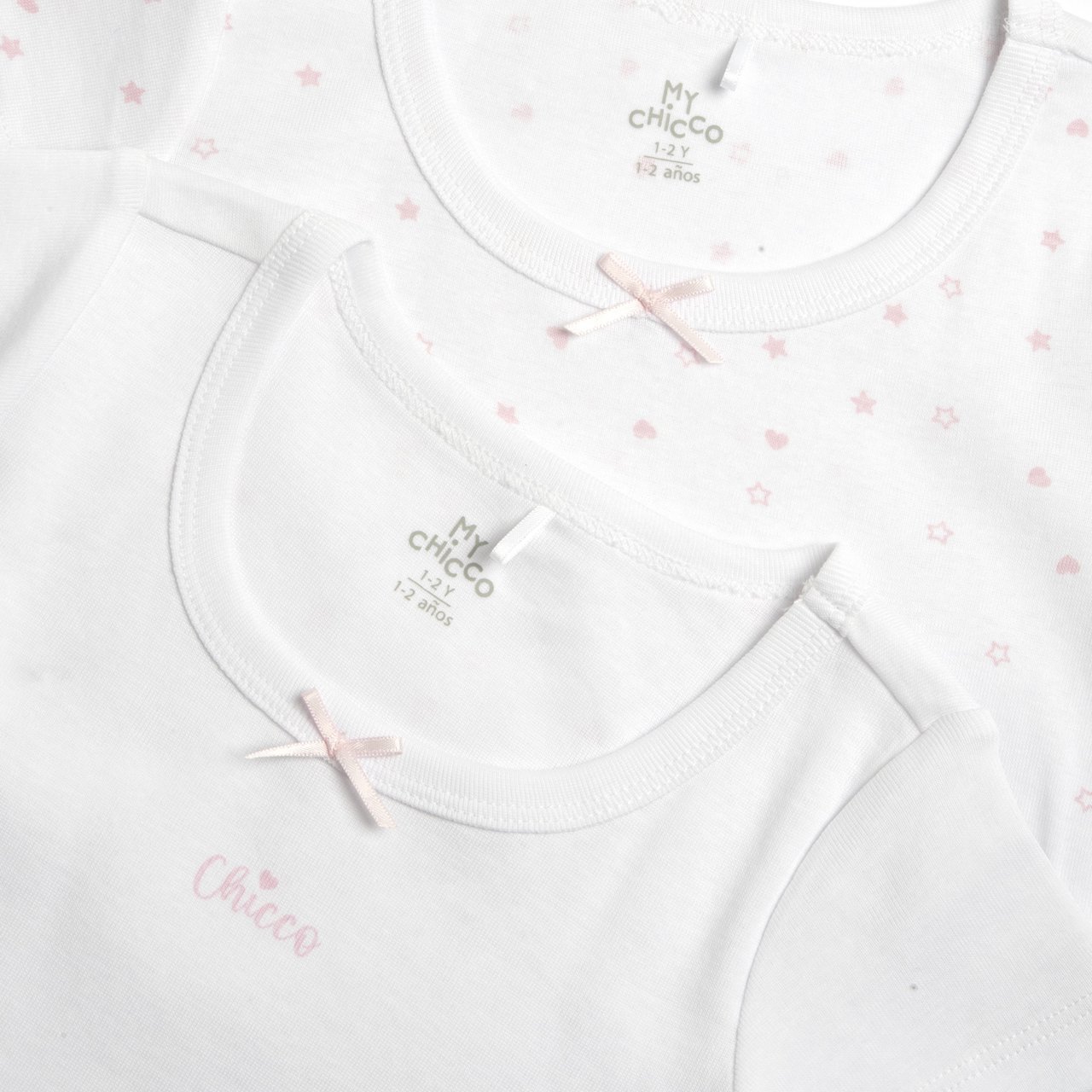 Set magliette intime con manica corta e fiocchetto Chicco - 2