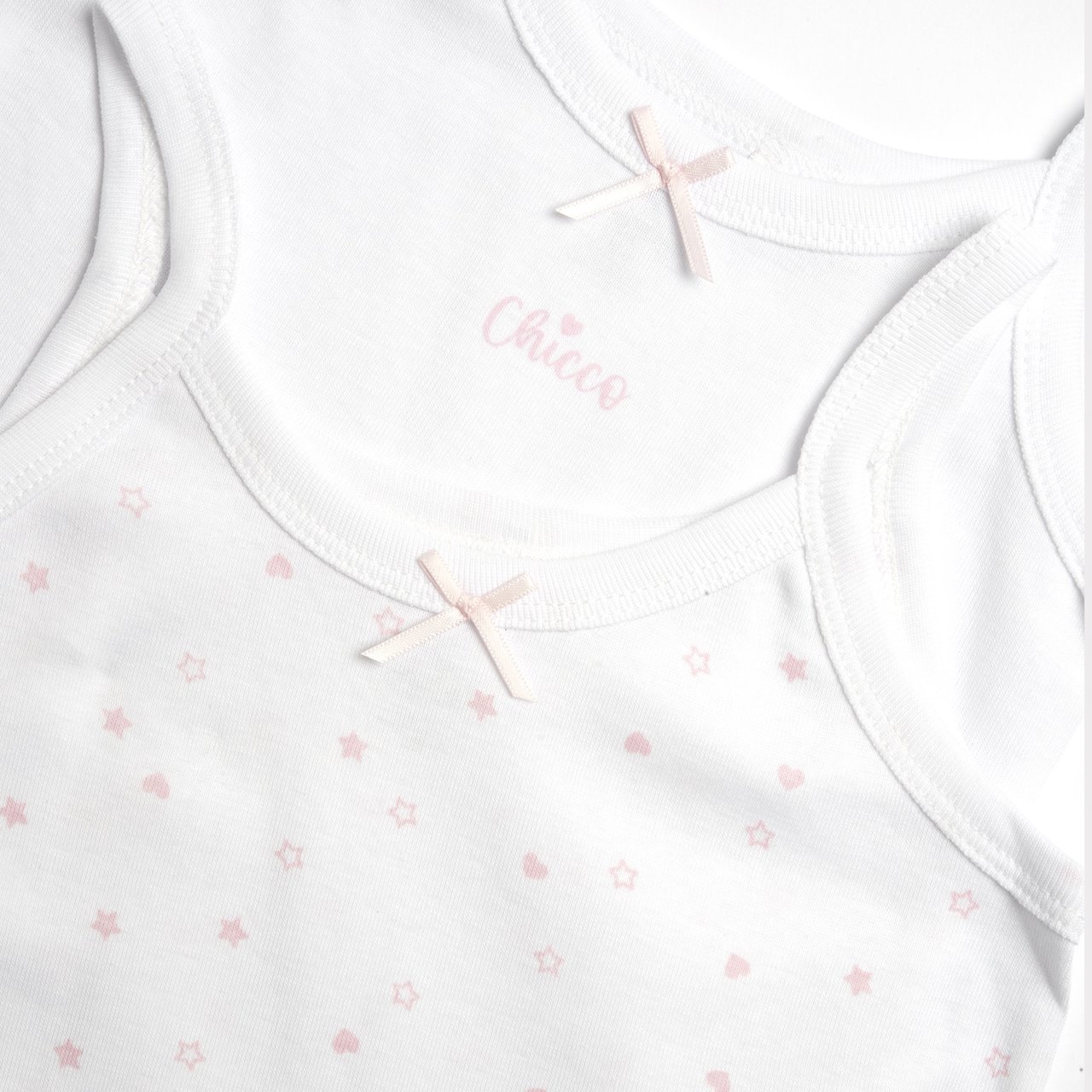 Set canottiere intime con spallina stretta e fiocchetto Chicco - 2