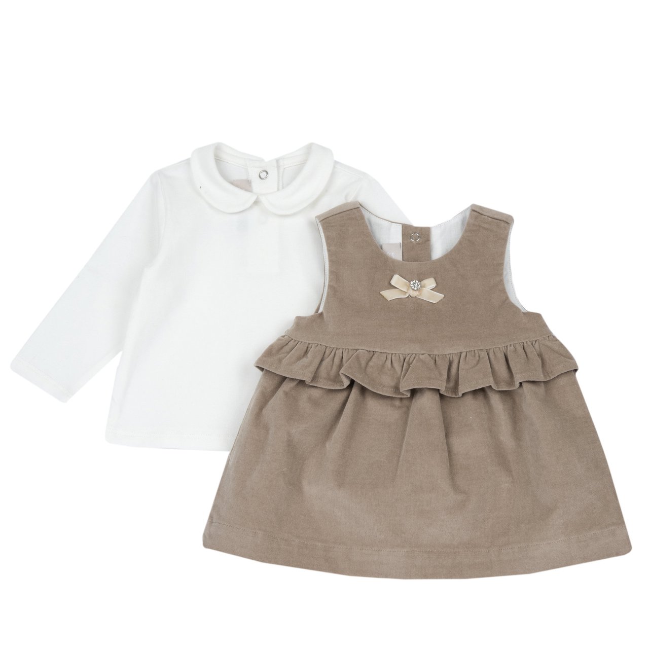 Conjunto de vestido sem mangas e camisola Chicco - 0