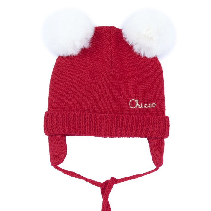 Cappello in maglia con pom pon