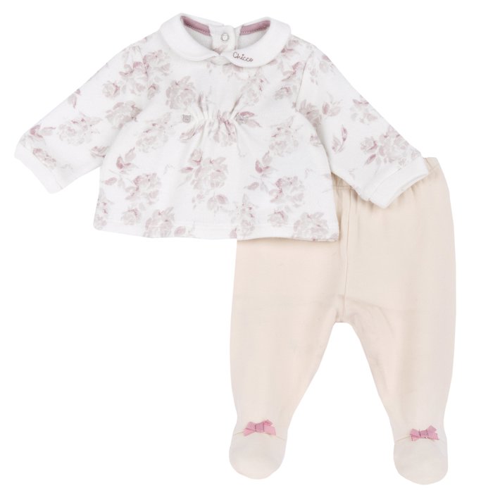 Conjunto de camisola e calças com pés