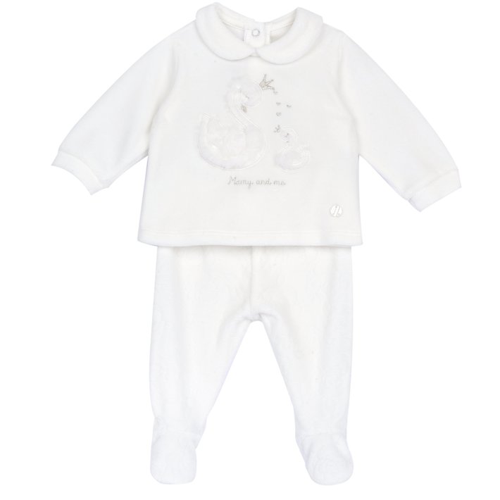 Conjunto de camisola e calças com pés