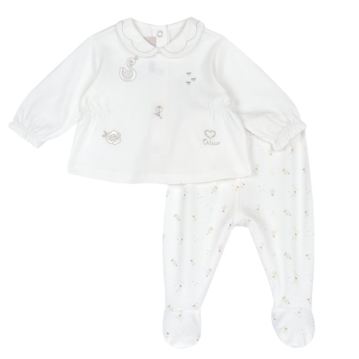 Completo maglia e pantaloni con piedini